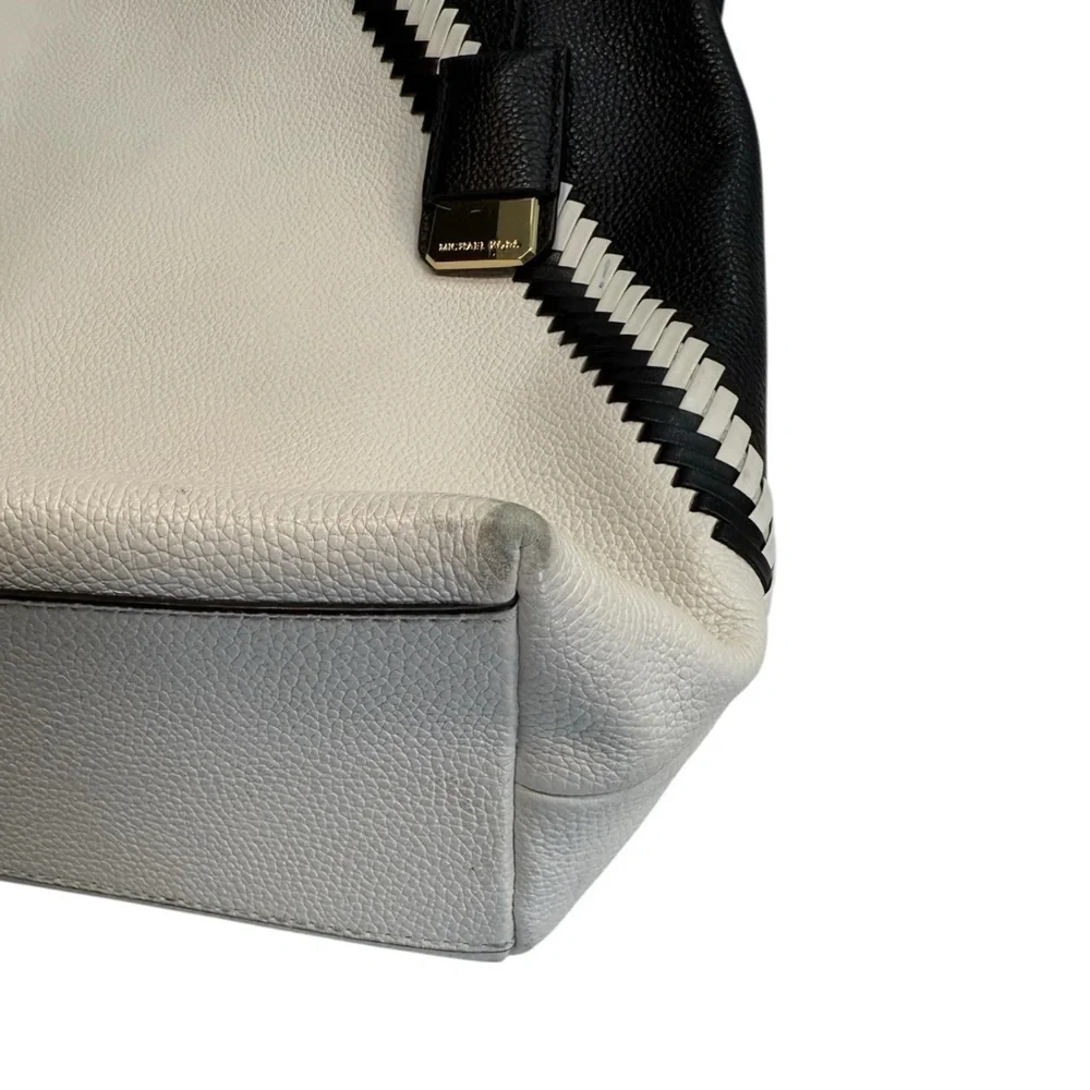 Michael Kors Leather Shoulder Bag With Braided Trim